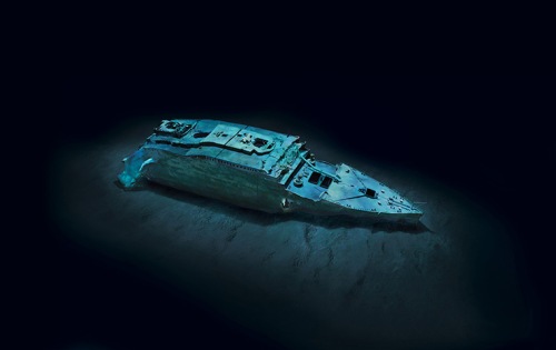 Titanic Bow Section on Ocean Floor